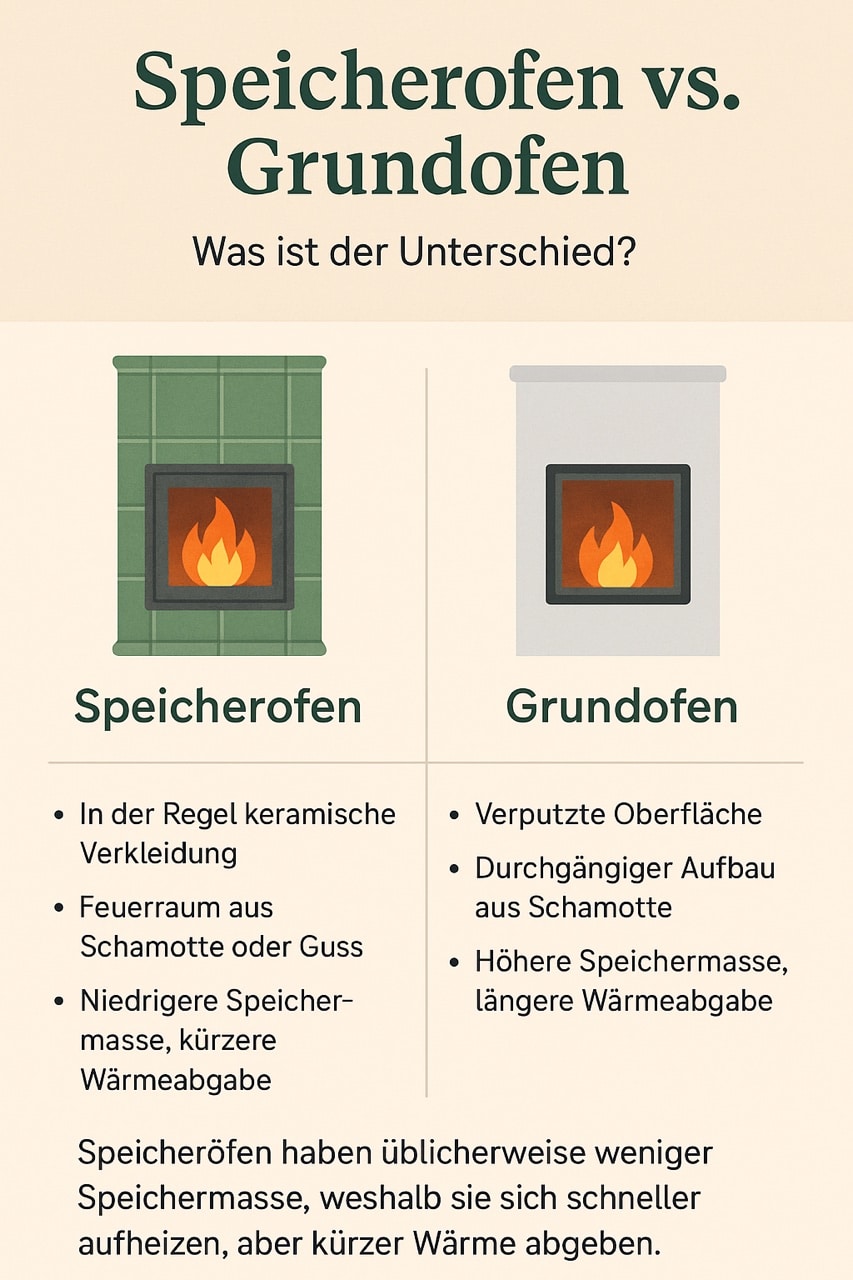 Grundofen versus Speicherofen