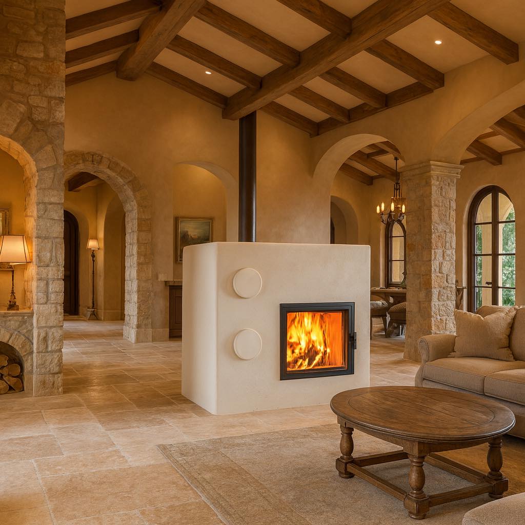 Kompakter Grundofen im Landhausstil