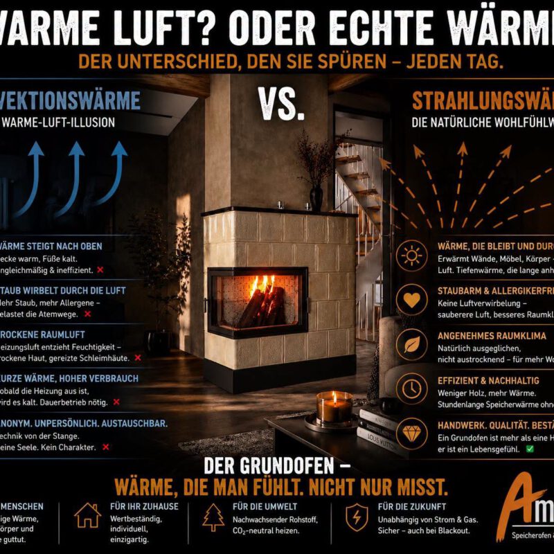 Strahlungswärme vs. Konvektionswärme